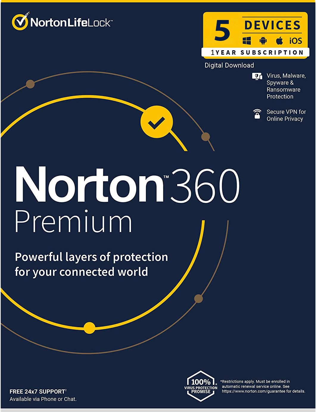 Norton 360 Premium 1 Year 5 Devices